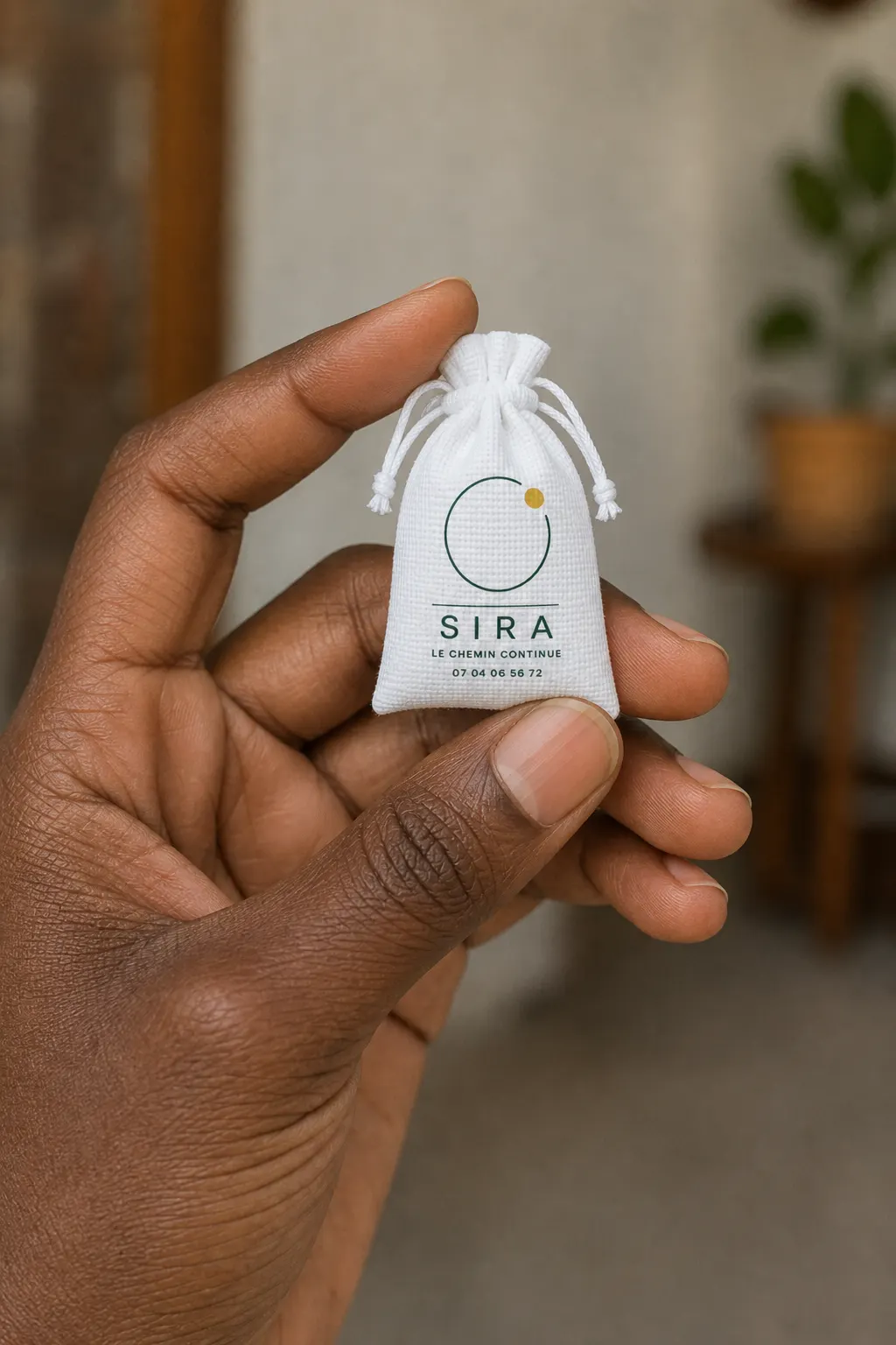 Sachet SIRA 10 grammes, taille réelle dans la main