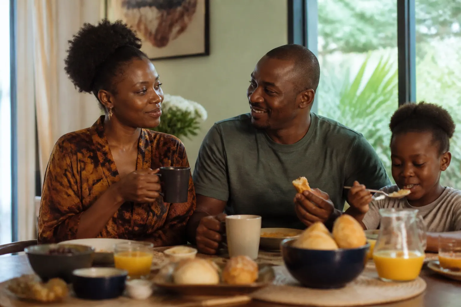 Après — le petit-déjeuner en famille