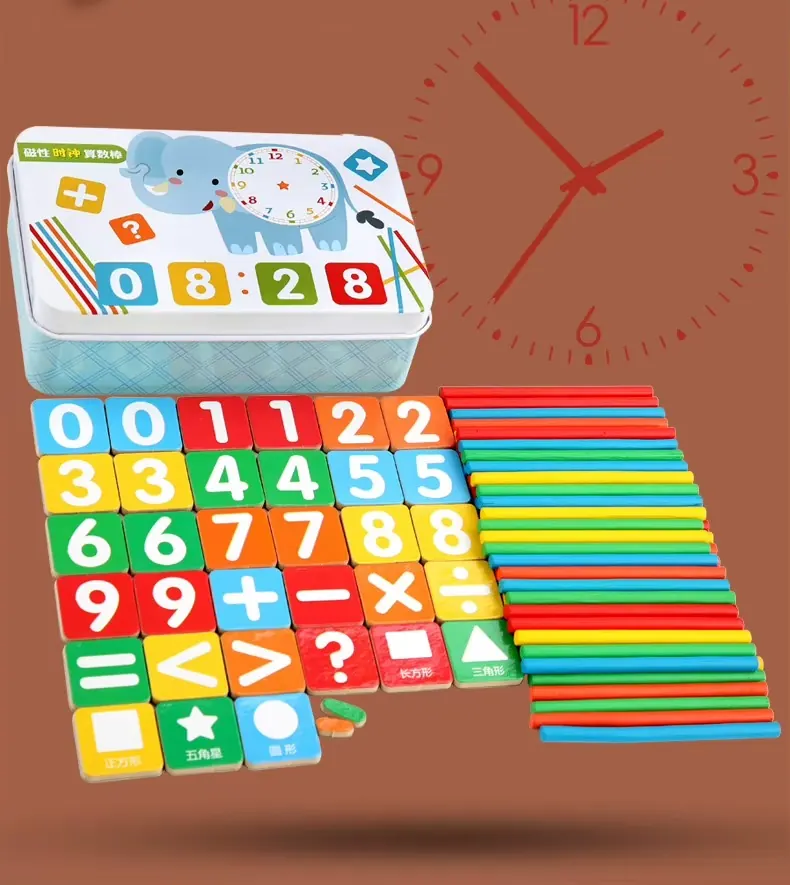 Kit éléphant avec chiffres, signes et bâtonnets alignés