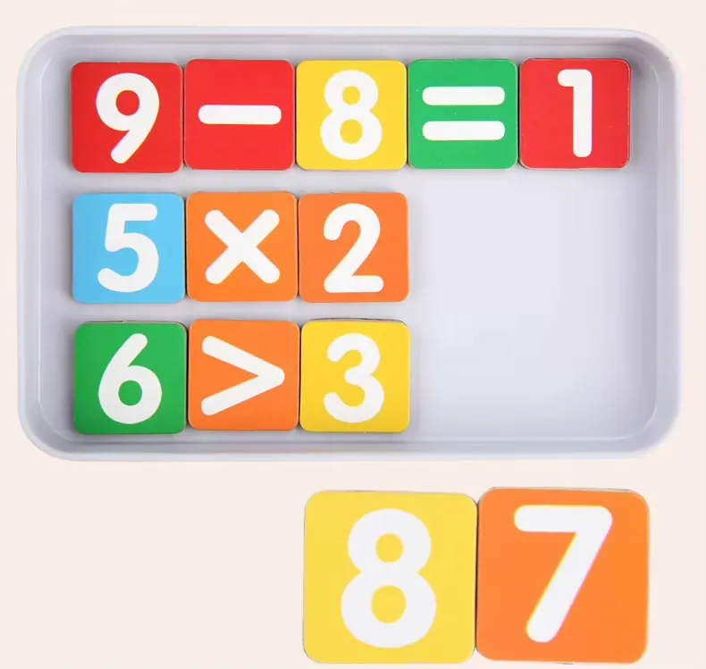 Calculs posés dans le plateau de la boîte