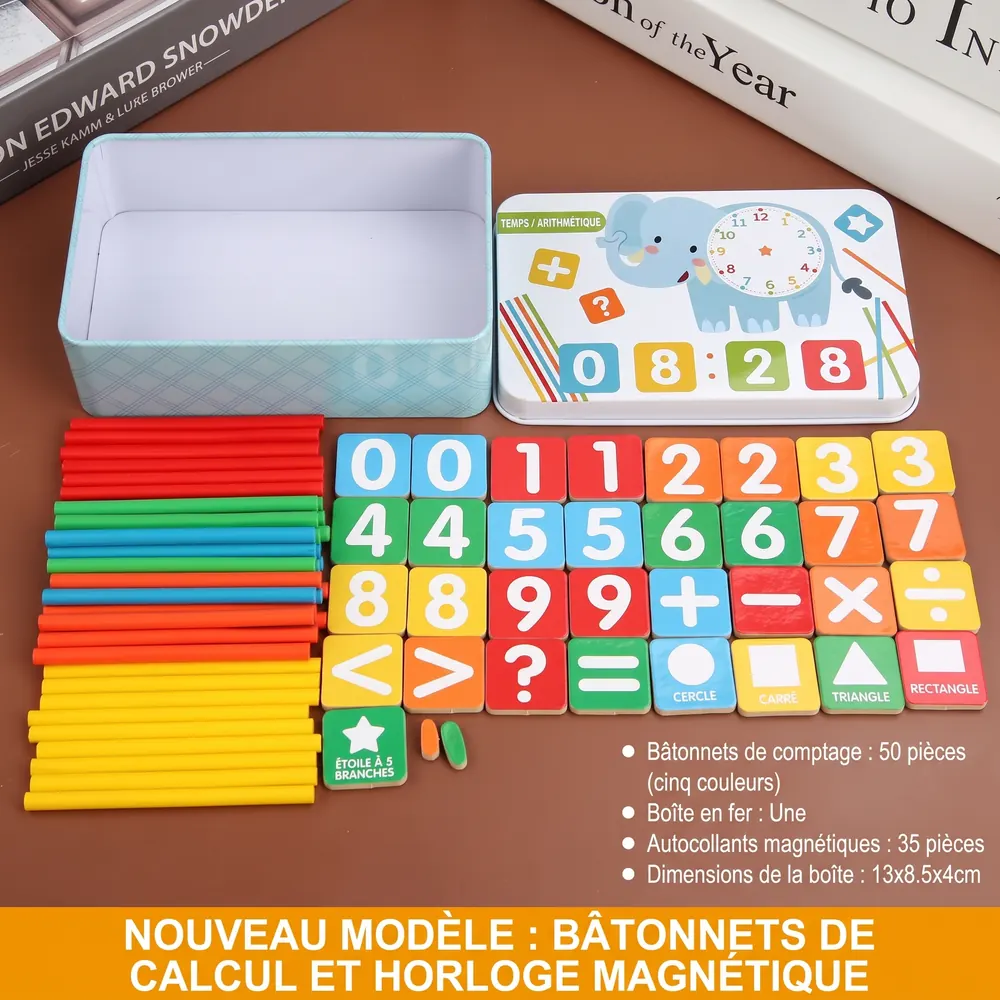 Contenu complet du kit : boîte, 35 pièces et 50 bâtonnets