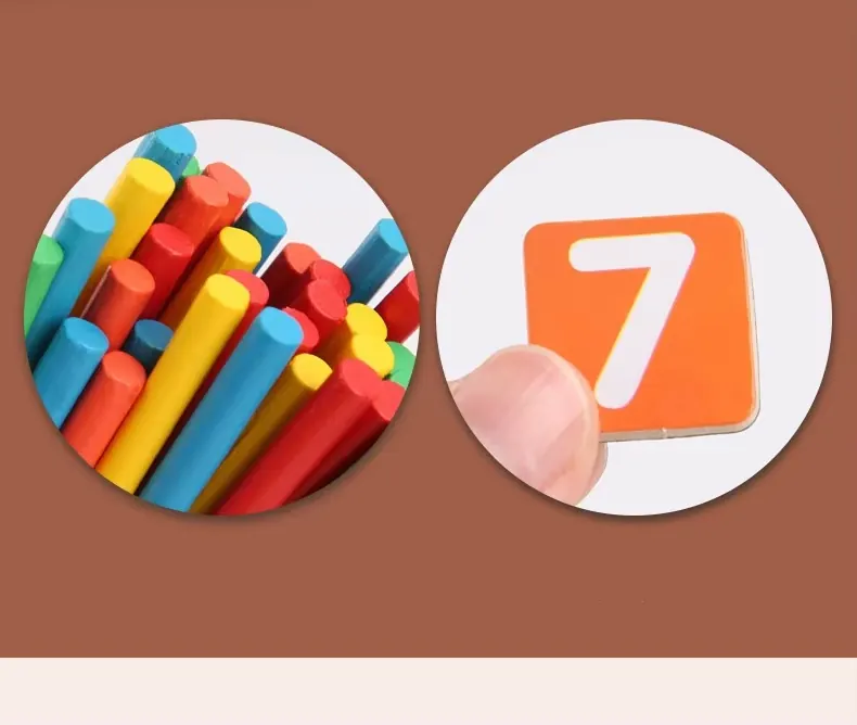 Détail d’un bâtonnet et d’une pastille chiffre 7
