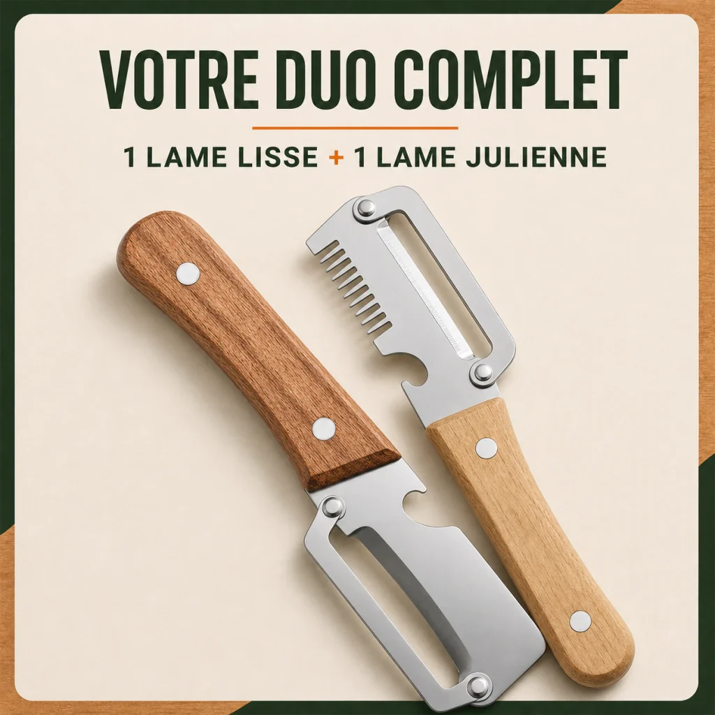 Contenu du lot : deux éplucheurs complémentaires